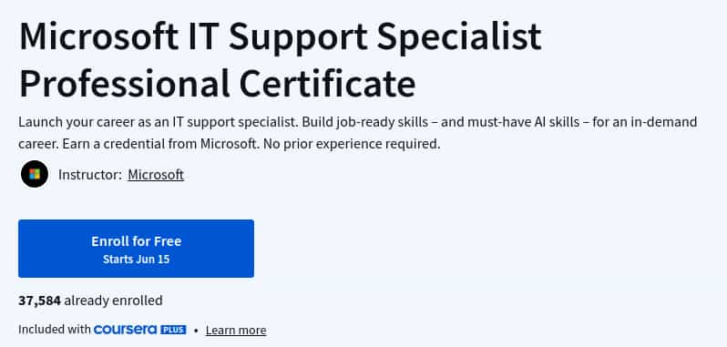 Pictures · Coursera — Microsoft IT Support Specialist Professional Certificate 2025-6
