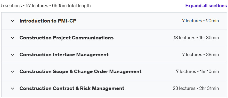 Course topics · PMI-CP Certification Exam Prep Course 2024-9