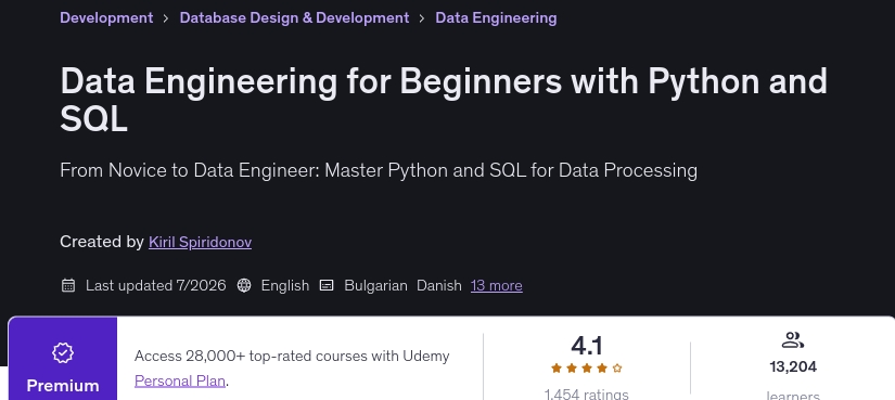 图片 · 数据工程为初学者 Python 和 SQL 2026-7
