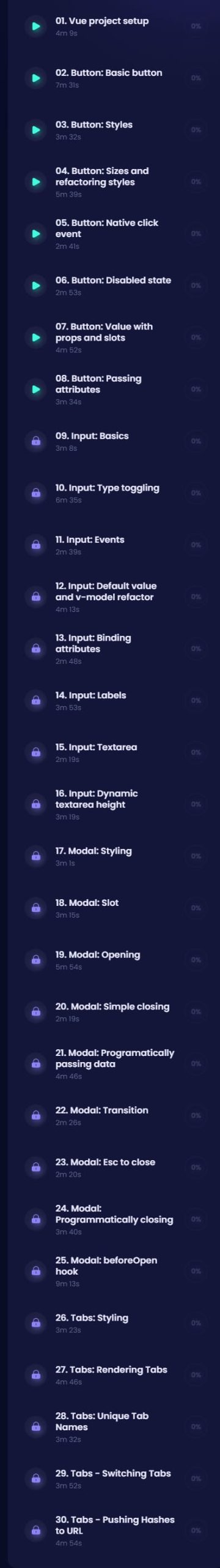 Course topics · CodeCourse – Practical Vue Components 2020-8