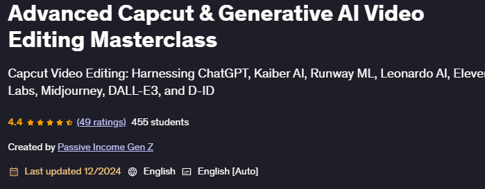 Images · Capcut et génératif AI Édition vidéo Masterclass 2023-12