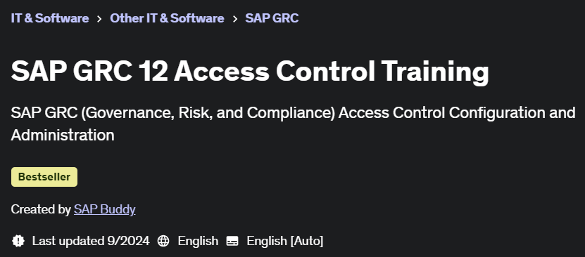 Pictures · SAP GRC 12 Access Control Training 2024-9