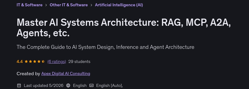 Pictures · Master AI Systems Architecture: RAG, MCP, A2A, Agents, etc. 2026-5