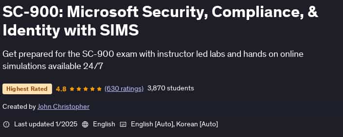 Pictures · Udemy — SC-900: Microsoft Security, Compliance, & Identity with SIMS 2025-1
