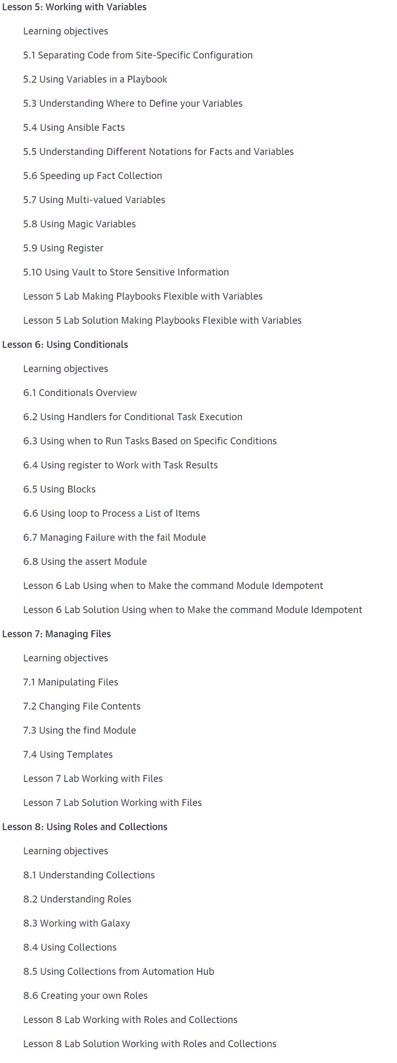 Course topics · Oreilly — Ansible: From Basics to Guru 2022-4