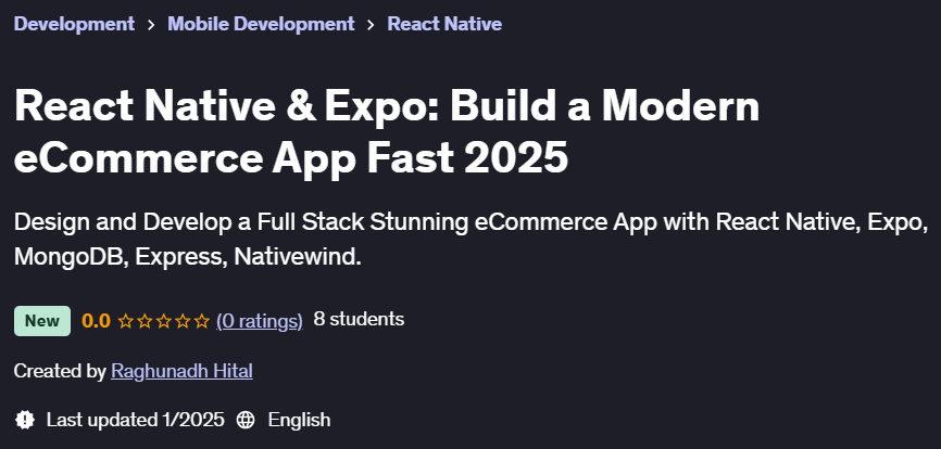 Pictures · Udemy — React Native & Expo: Build a Modern eCommerce App Fast 2025 2025-1