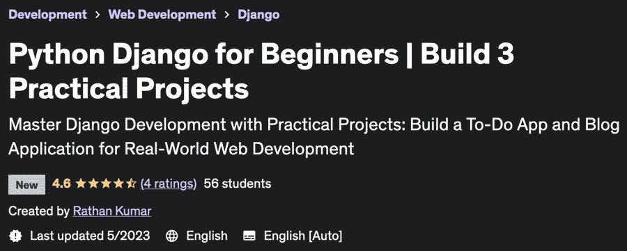 Pictures · Udemy — Python Django for Beginners | Build 3 Practical Projects 2023-5