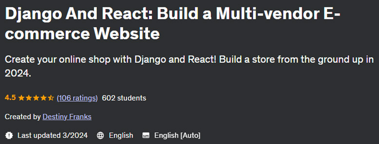 Pictures · Udemy — Build an E-commerce Store using Django and React 2024-3/2024-8