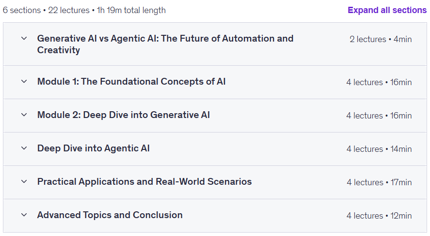 Course topics · Generative AI vs Agentic AI 2025-10