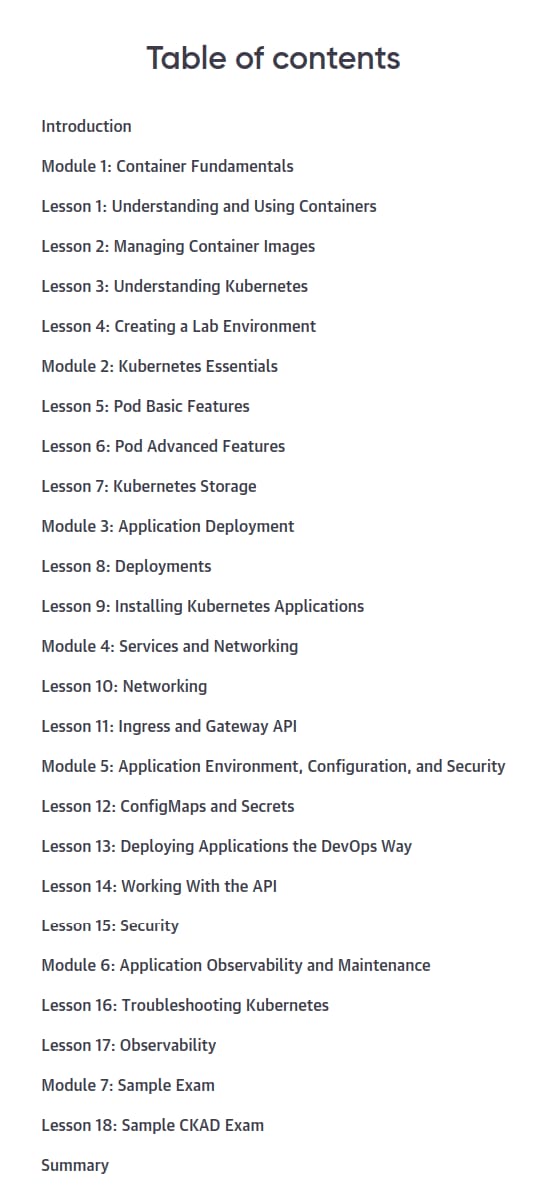 Темы курса · Оригинальное название: Oreilly - Certificated Kubernetes Разработчик приложений (CKAD), 4th Edition 2024-8