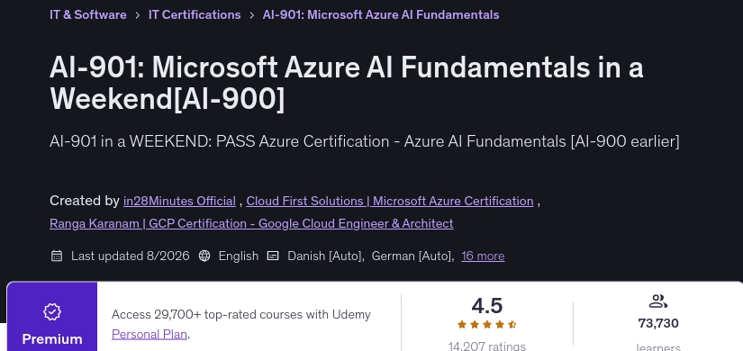 Pictures · AI-901: Microsoft Azure AI Fundamentals in a Weekend[AI-900] 2026-8