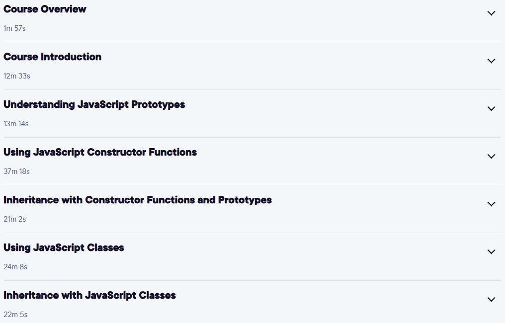 Course topics · Pluralsight — Object-oriented Concepts in JavaScript 2023-3