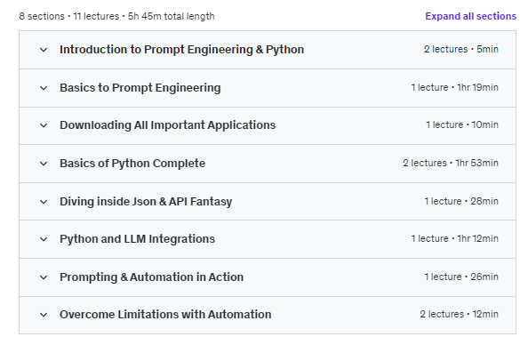 Course topics · Prompt Engineering + Python Scripting AI Workflows Guide 2023-11