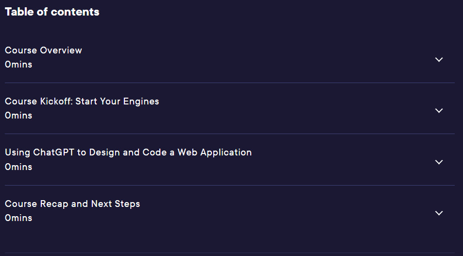 Course topics · Using ChatGPT to Code a Full-stack Web Application 2023-11