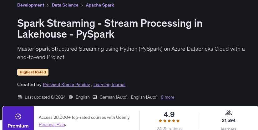 Bilder · Spark Streaming – Streamverarbeitung in Lakehouse – PySpark 2024-7
