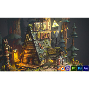 Art Station – Mystery Shack – سٹائل 3D ڈیوراما – ٹیوٹوریل 2022-10