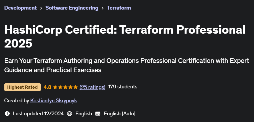 Pictures · HashiCorp Certified: Terraform Professional 2025 2024-12