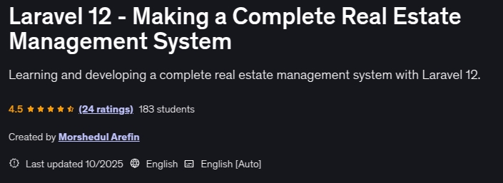 Imágenes · Laravel 12 Creación de un sistema de gestión inmobiliaria completo 2025-10