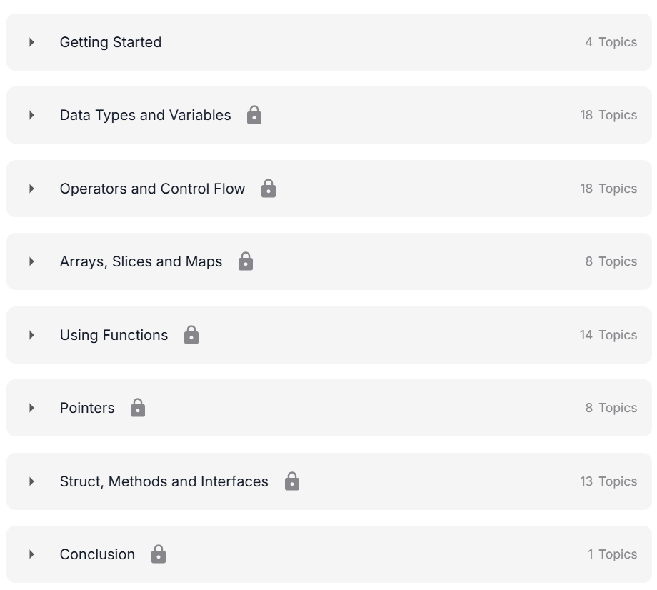 Course topics · KodeKloud — Golang 2023-5