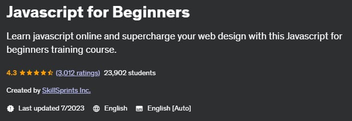 Pictures · Udemy — Javascript for Beginners 2023-1
