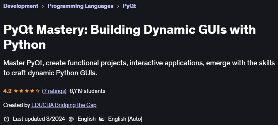 Pictures · Udemy — PyQt Mastery: Building Dynamic GUIs with Python 2023-11