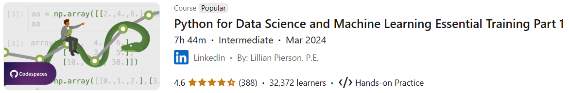 Pictures · Python for Data Science and Machine Learning Essential Training Part 1 2024-3