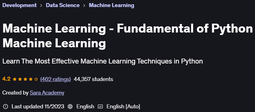 Pictures · Machine Learning – Fundamental of Python Machine Learning 2023-9