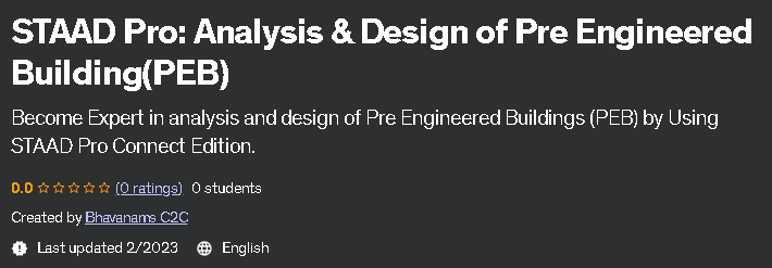 Pictures · Udemy — STAAD Pro: Analysis & Design of Pre Engineered Building(PEB) 2023-1