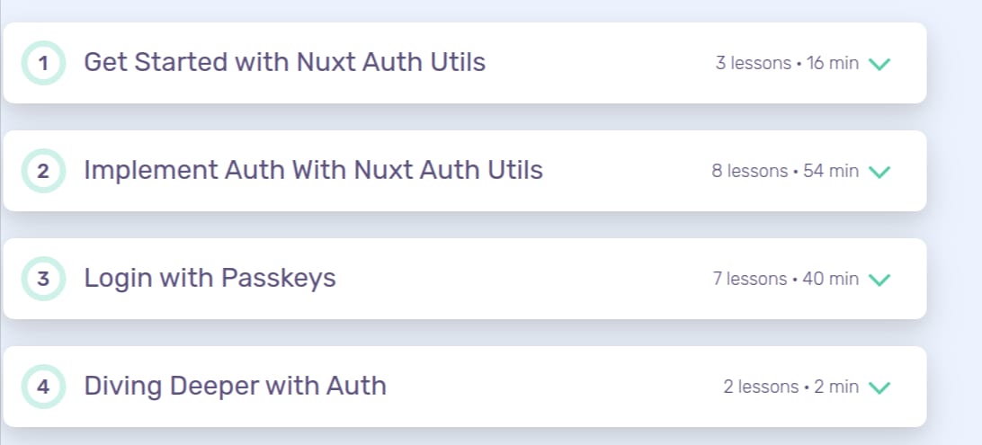 Course topics · Vueschool – Nuxt Auth Utils: Secure, Simple, and Flexible Logins 2025-7