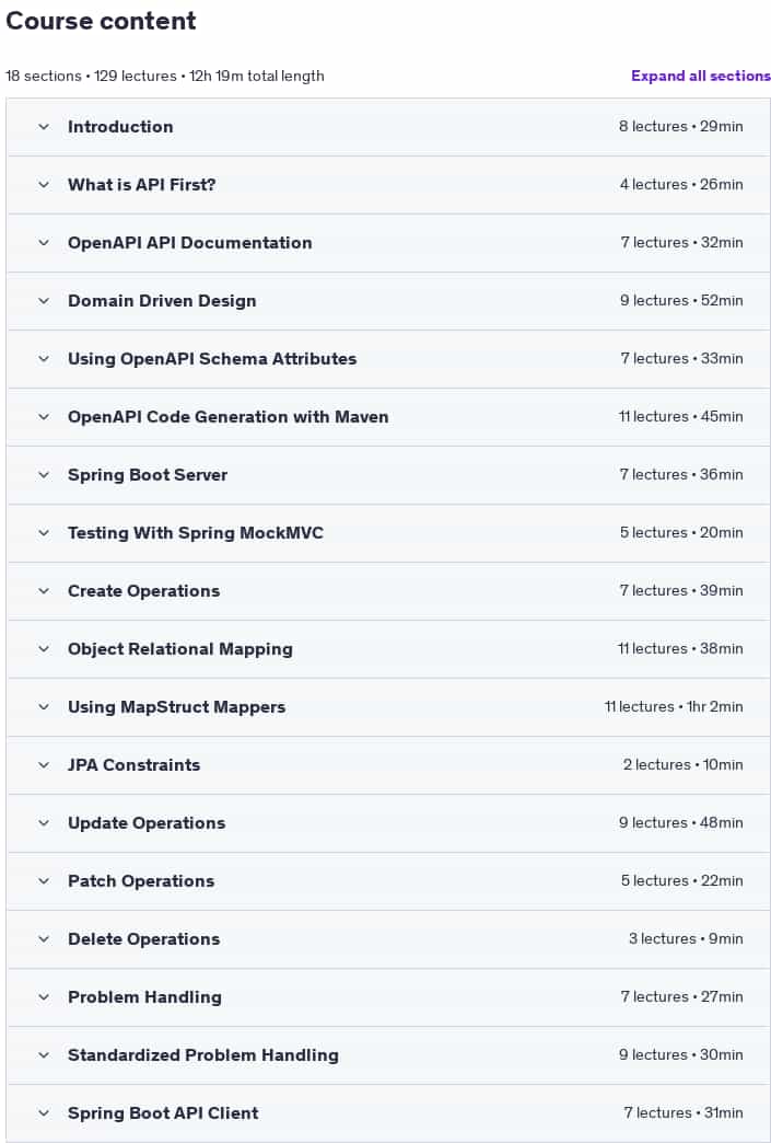 Course topics · API First Engineering with Spring Boot 2024-11