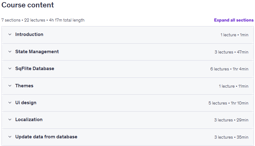 Temas del curso · Flutter SQLite Base de datos con proyecto completo 2023-5