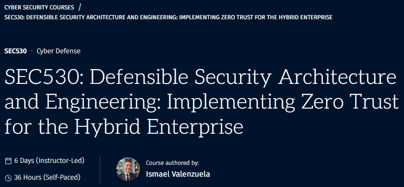 Pictures · SANS — SEC530 Defensible Security Architecture and Engineering 2025-6