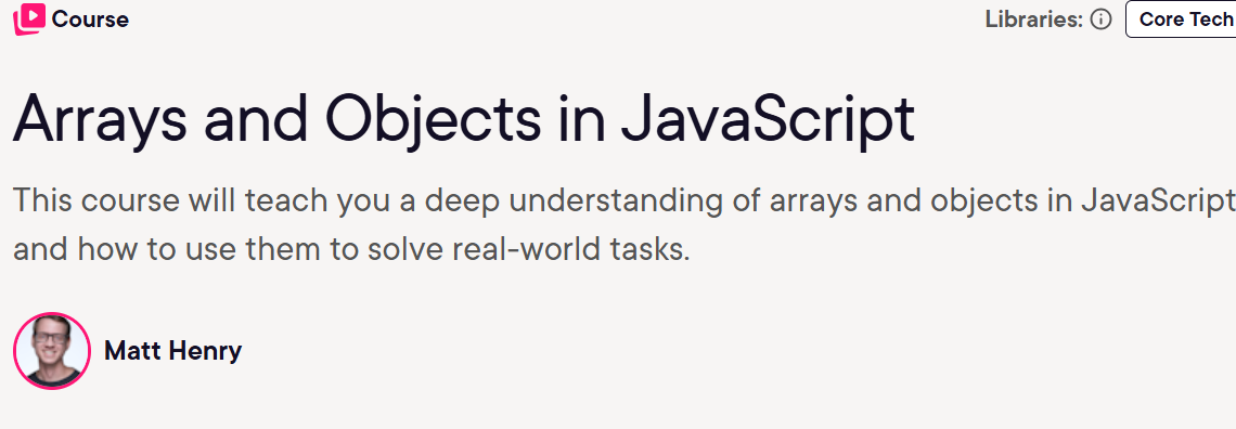 Pictures · Pluralsight — Arrays and Objects in JavaScript 2016-6