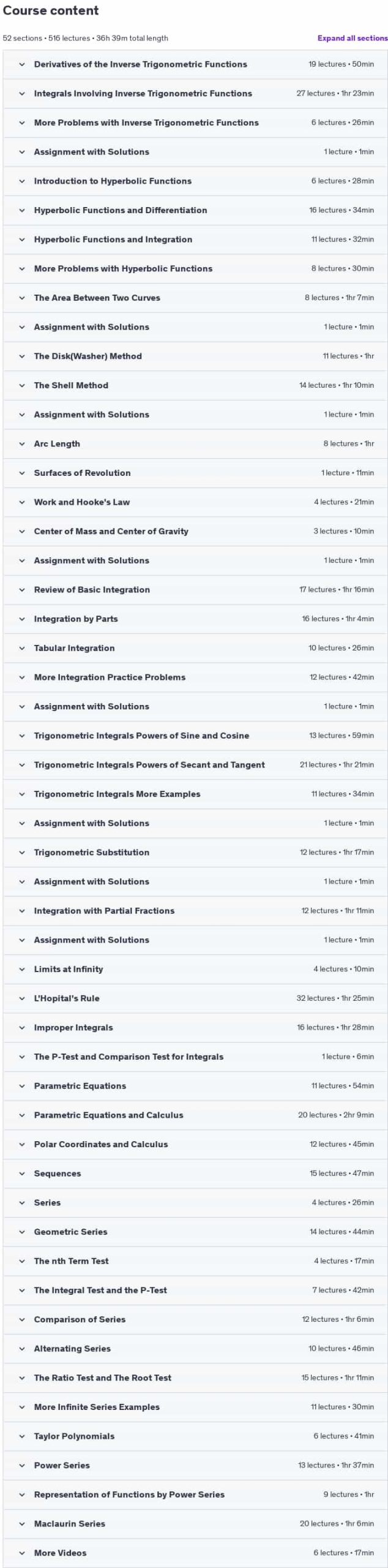 Course topics · Udemy — Calculus 2 with the Math Sorcerer 2023-6
