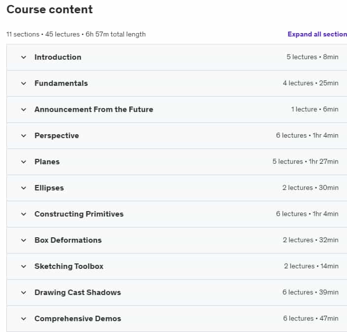 Course topics · Introduction to Design Sketching 2022-8
