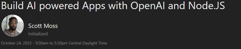 Pictures · Frontend Masters — Build AI powered Apps with OpenAI and Node.JS 2023-11