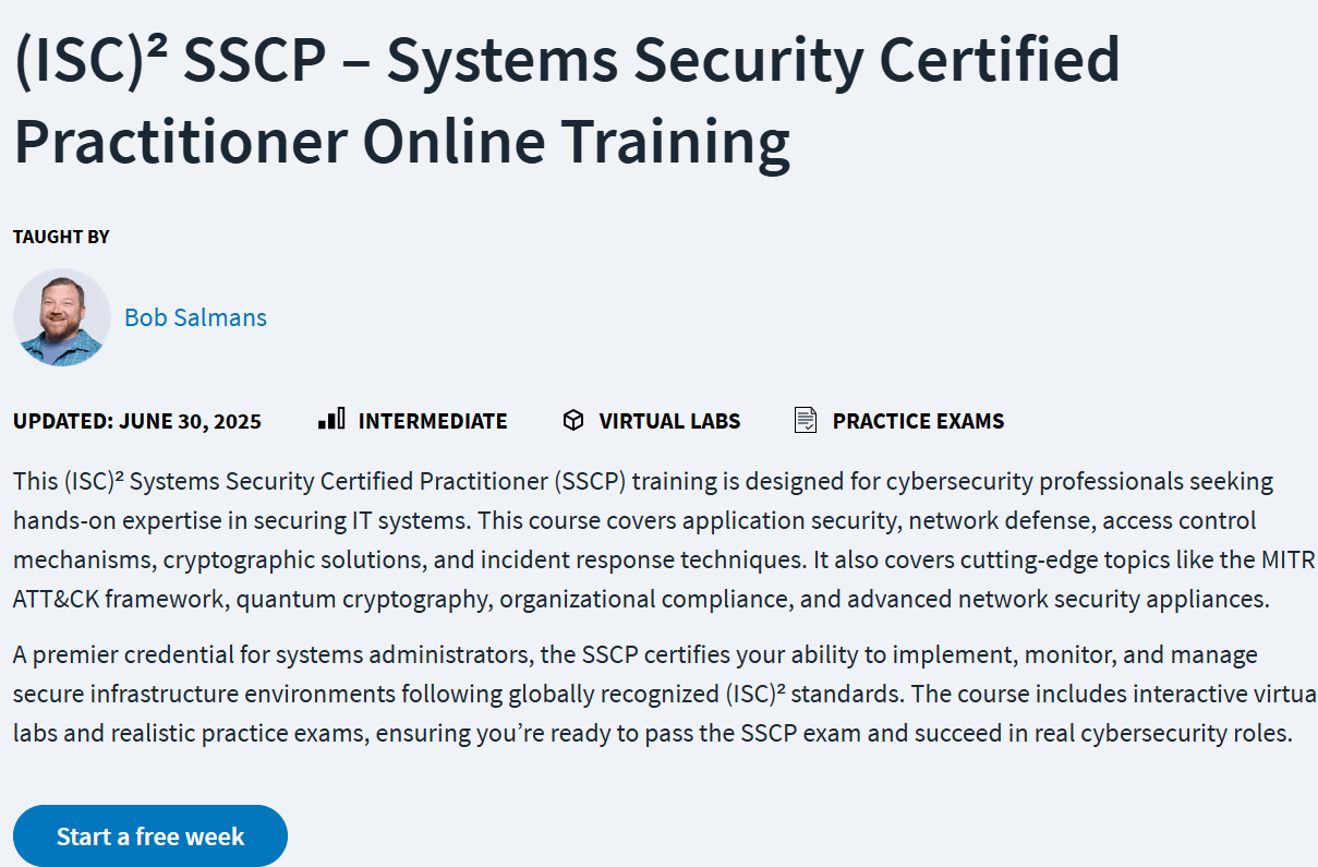 चित्र · CBTNuggets – (ISC)2 SSCP – सिस्टम सुरक्षा प्रमाणित व्यावसायिक ऑनलाइन प्रशिक्षण 2025-6