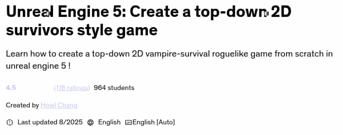Pictures · Udemy — Unreal Engine 5: Create a top-down 2D survivors style game 2025-8