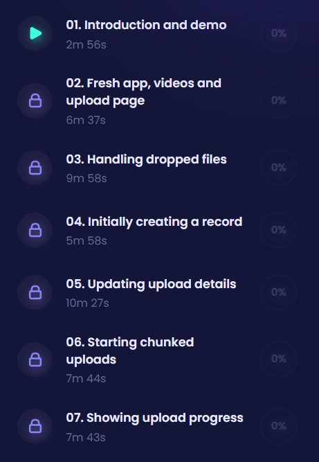 Course topics · CodeCourse — Multiple Drag And Drop File Uploading and Processing with Inertia 2024-1