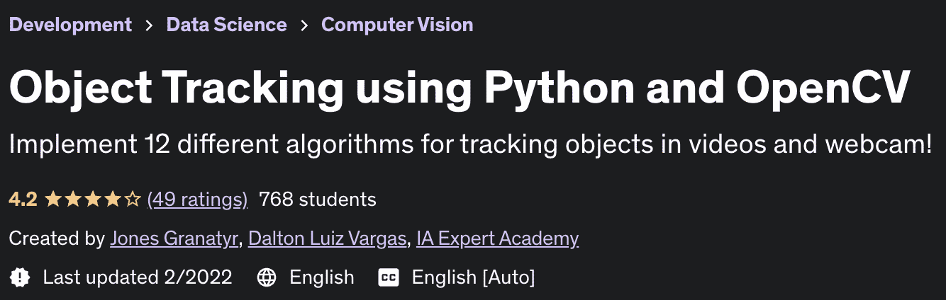 Pictures · Udemy — Object Tracking using Python and OpenCV 2021-11