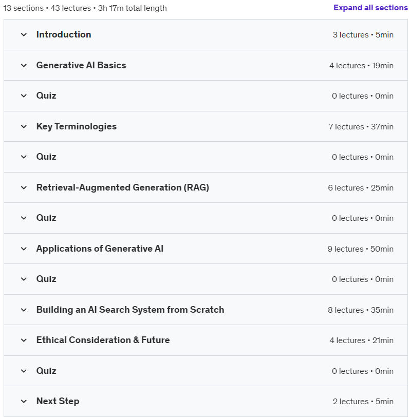 Course topics · Generative AI Basics for Beginners (Open AI, LLM, Models) 2024-9