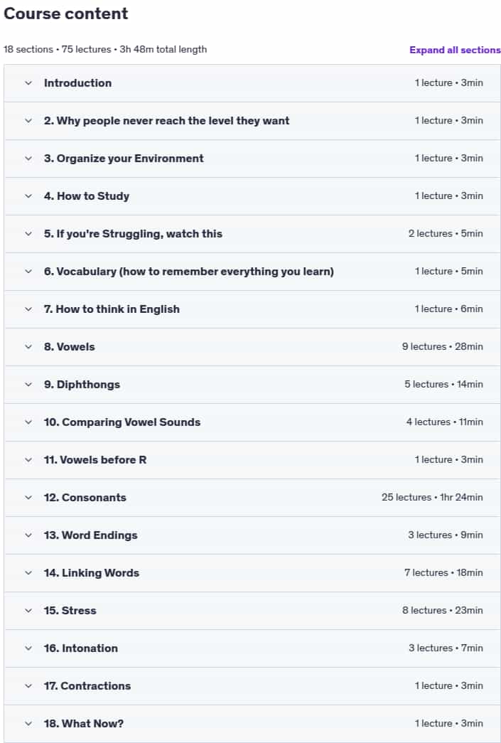 Course topics · American Accent: Sound Better than Your American Friends 2025-8