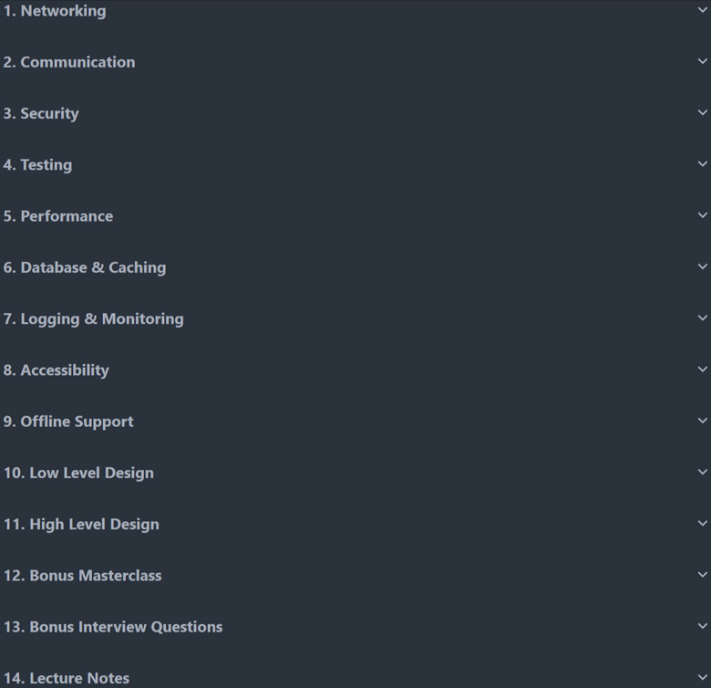 Course topics · NamasteDev — Namaste Frontend System Design 2024-8