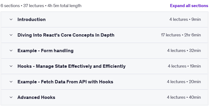 Course topics · Udemy — Learn React In Depth (2024 Edition) 2024-1