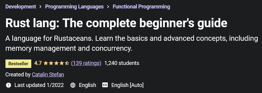 Pictures · Udemy — Rust lang: The complete beginner’s guide 2022-1