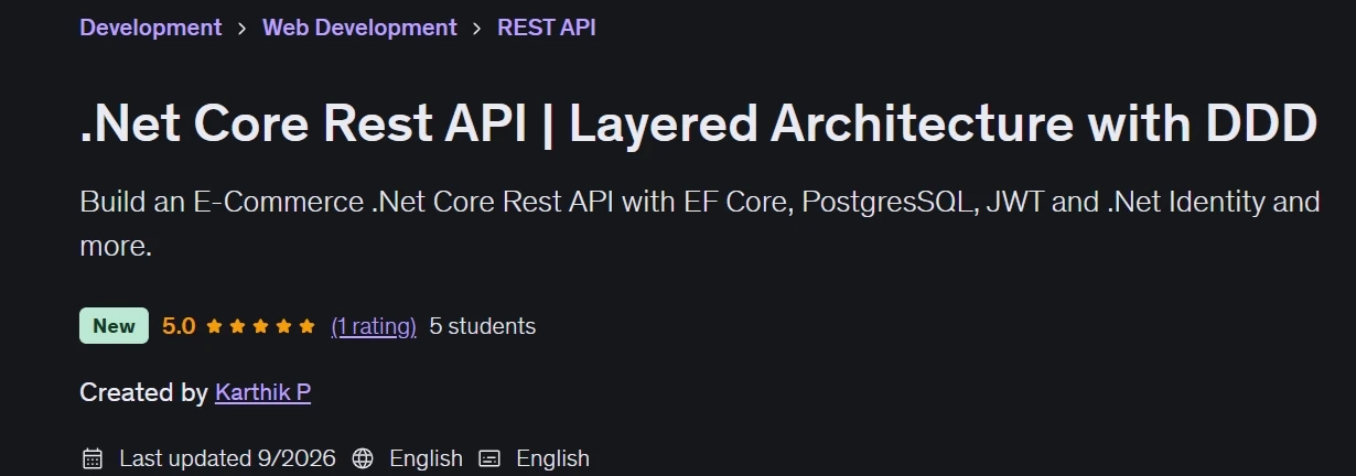 Pictures · Udemy — .Net Core Rest API | Layered Architecture with DDD 2026-8