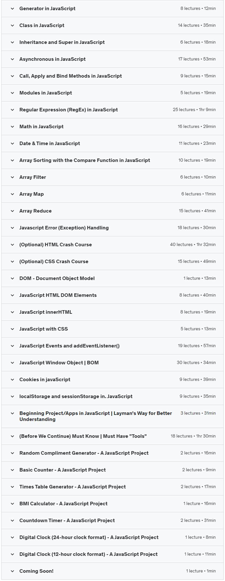 Course topics · Udemy — The Complete JavaScript Made Easy 2023: From Zero to Expert! 2023-8
