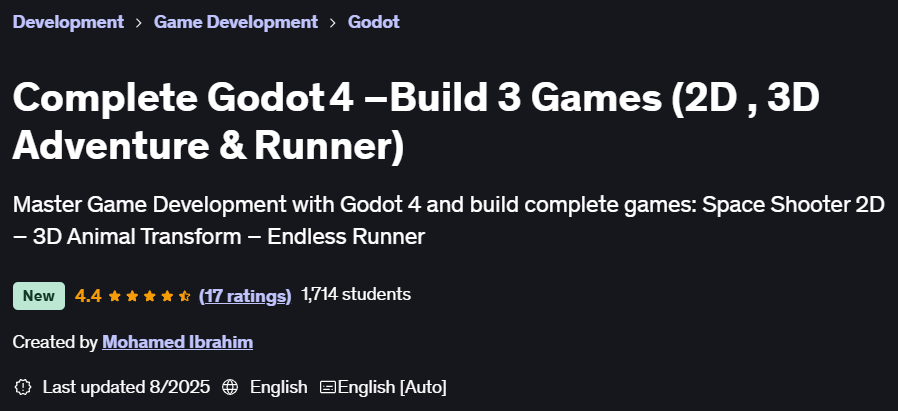 Bilder · Vollständige Godot 4- bauen 3 Spiele (2D, 3D Adventure & Runner) 2025-8