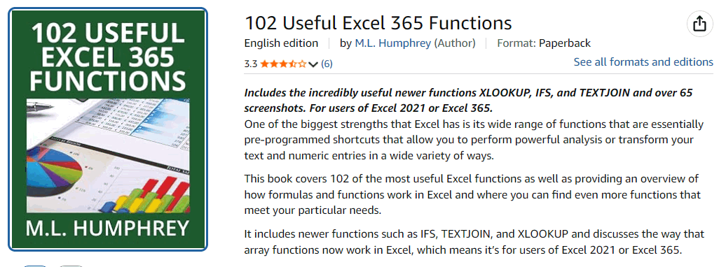 Pictures · M.L. Humphrey — 102 Useful Excel 365 Functions 2023
