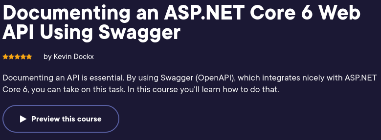 Pictures · Pluralsight — Documenting an ASP.NET Core 6 Web API Using Swagger 2022-6